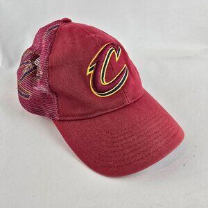 Cleveland Cavaliers Hat Mens One Size Maroon Red Mesh Trucker Cap C Logo NBA SGA
